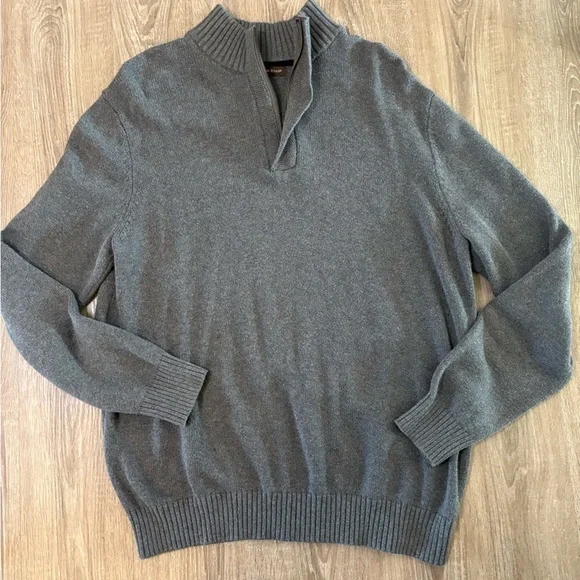 Chatham Road Men’s L Gray 1/4 Zip Pullover Sweater - Picture 1 of 7